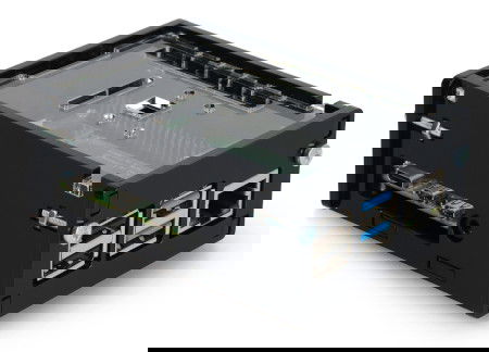 Raspberry Pi 4B Case with Adjustable Camera Mount - Black