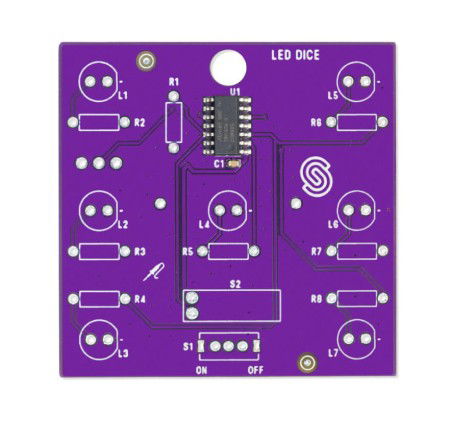 LED dice - educational kit for learning soldering - Attiny404 - Soldered 333140