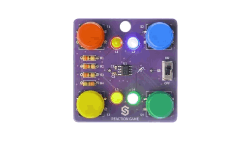 Reaction game - educational kit for learning soldering - Attiny404 - Soldered 333139