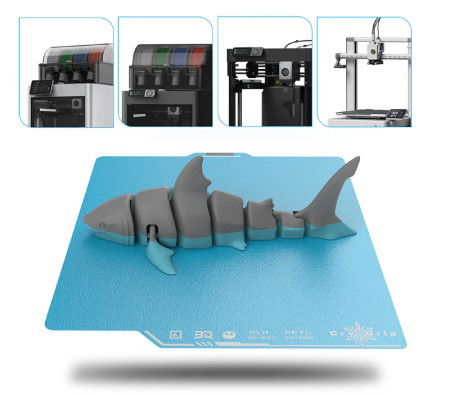 BIQU Panda Buildplate CryoGrip Pro Frostbite - double-sided magnetic overlay - for BambuLab X1, P1 and A1 printers - 257 x 257 mm