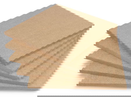 Raw HDF board - 6 mm - 160 x 160 mm - 5 pcs.