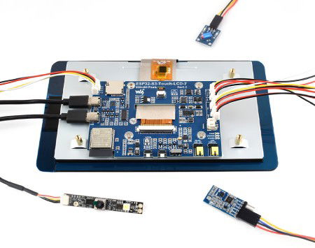 ESP32-S3 - WiFi + Bluetooth development board with 7'' IPS LCD display 800 x 480 px - Waveshare 27078
