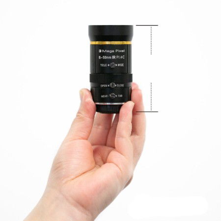 8 - 50 mm C-Mount F1.4 Varifocal Lens for HQ Raspberry Pi Camera + C-CS Adapter - ArduCam LN057