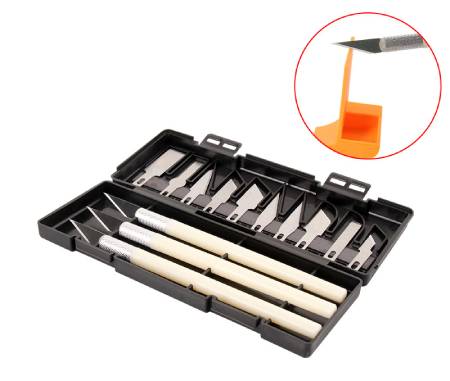 A set of precision knives for processing 3D prints - 13 blades + 3 handles