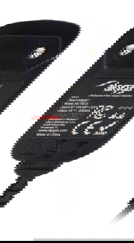 Akyga AK-TB-21 Switching Power Supply 5V/2A 10W - DC Plug 2.5/0.7mm