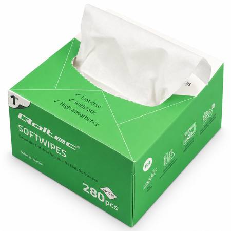 Dust-free fiber optic wipes - 280 pcs - Qoltec 54266