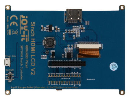 The kit includes HDMI adapters for Raspberry Pi and a stylus for operating the screen