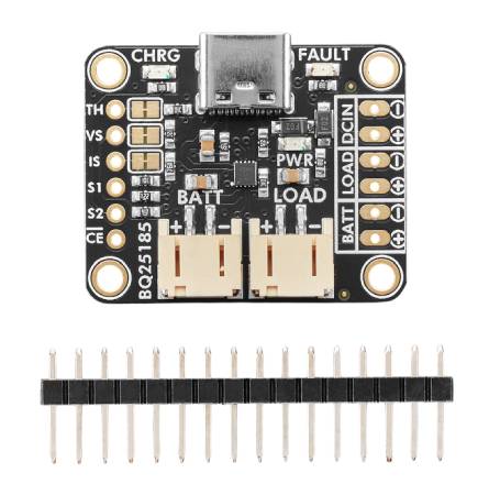 Li-Pol / Li-Ion / Li-Fe 5V bq25185 USB Type-C / DC / Solar Panel Battery Charging Module - Adafruit 6091