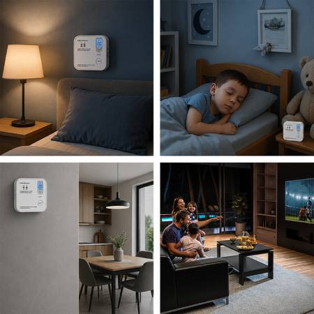 Battery-powered carbon monoxide detector - WiFi Tuya - Qoltec 52655