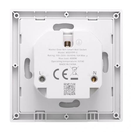 Sonoff WS01TPF-E - Smart WiFi Wall Socket / Matter - Type F - 16A 4000W